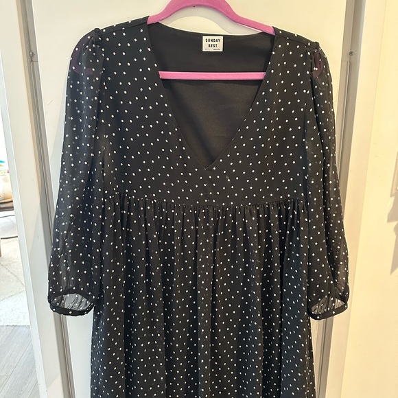 ARITZIA SUNDAY BEST POLKA DOT MINI DRESS - Picture 2 of 4